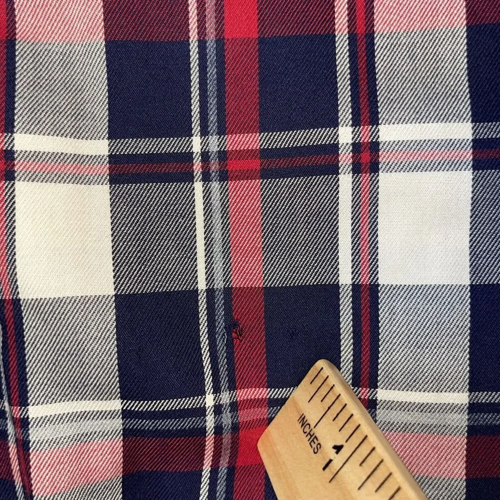 Vintage Ralph Lauren Shirt‎ Mens Large Red White  Blue Tartan Plaid Button Up